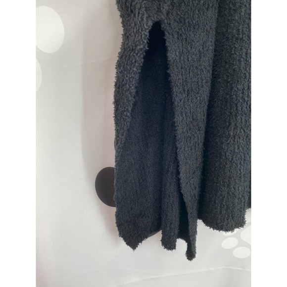 Charter Club NWT Hooded Knit Poncho Pull On Super Soft Solid Black One Size New - Picture 5 of 12